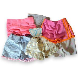 Toddler Girls Sz 2T Shorts 6pc Lot. Oshkosh, Adidas, Carter's and more.